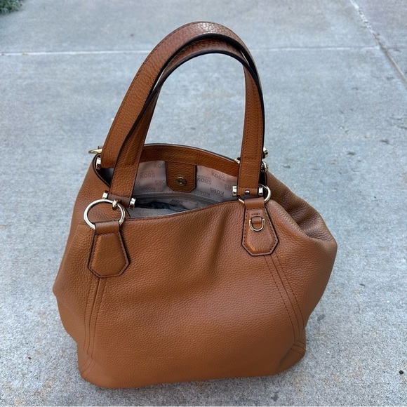 Michael Kors Frances Large Pebbled Leather Grab Bag in Acorn No Tassel READ - Picture 5 of 13